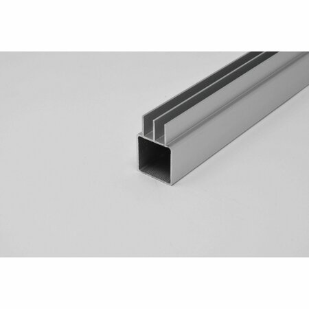 EZTUBE Upper Sliding Door Track Extrusion for 1/4in Panel Panel  Silver, 84in L x 1in W x 1in H 100-240U-7